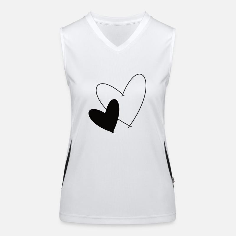 Zwei Herzen Funktionelles Kontrast-Tank Top für Frauen