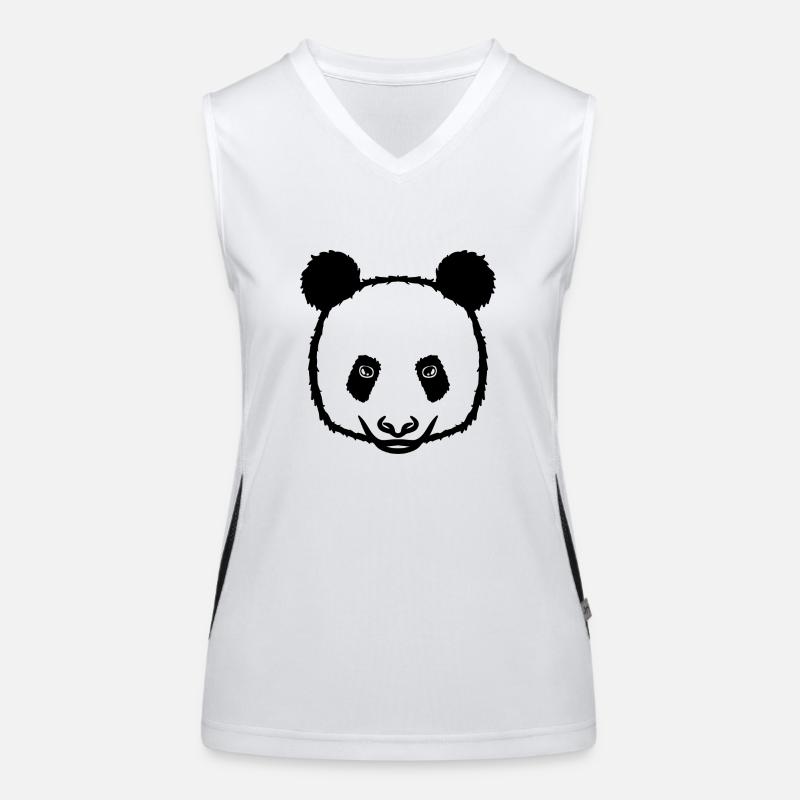 Panda black Women's Functional Contrast Tank Top