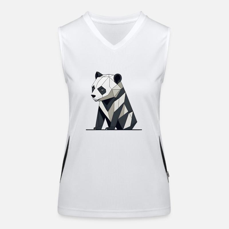Origami Panda Bear Women's Functional Contrast Tank Top