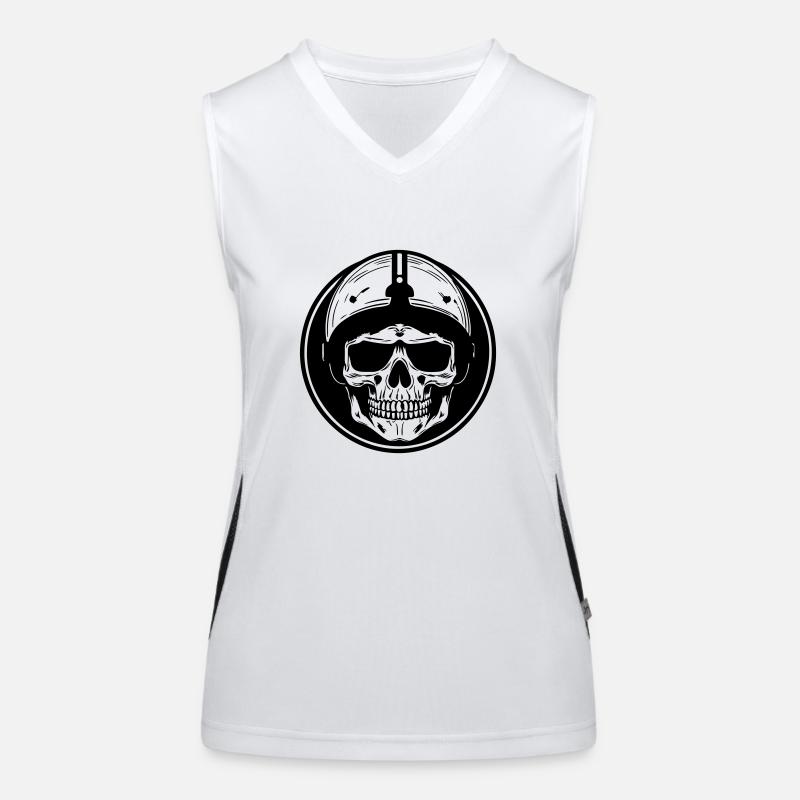Biker Skull Women's Functional Contrast Tank Top
