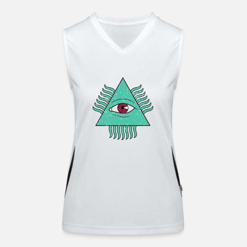 Pyramide Auge Illuminati Funktionelles Kontrast-Tank Top für Frauen