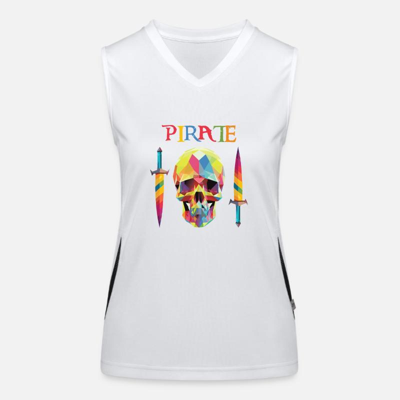 Pirate - Crâne Low Poly Débardeur respirant contrasté Femme