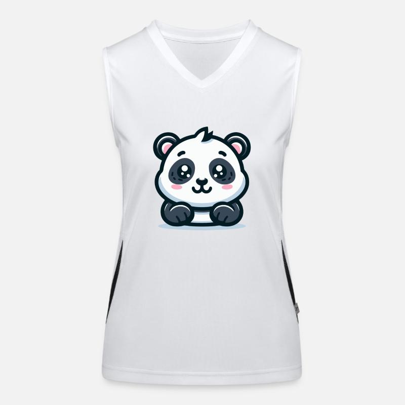 Panda-Bär: Cartoon-Thema Funktionelles Kontrast-Tank Top für Frauen