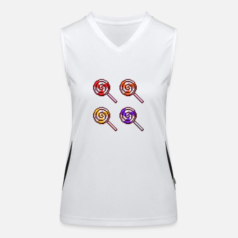 Candy Caramel Sugar Retro Pixel Lollipops Women's Functional Contrast Tank Top