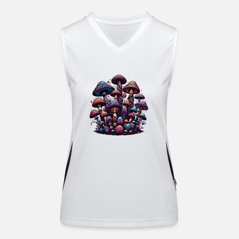 Psychedelic Mushroom Magic Funktionelles Kontrast-Tank Top für Frauen