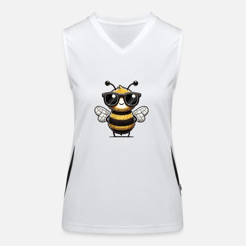 Bee Comic Sunglasses Women's Functional Contrast Tank Top