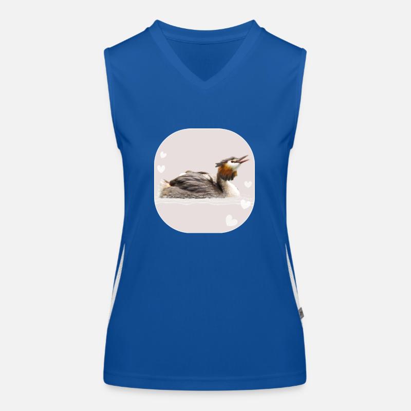 Great crested grebe Women's Functional Contrast Tank Top