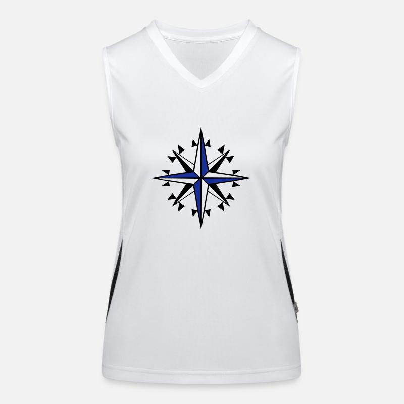 compass, compass, wind rose Women's Functional Contrast Tank Top