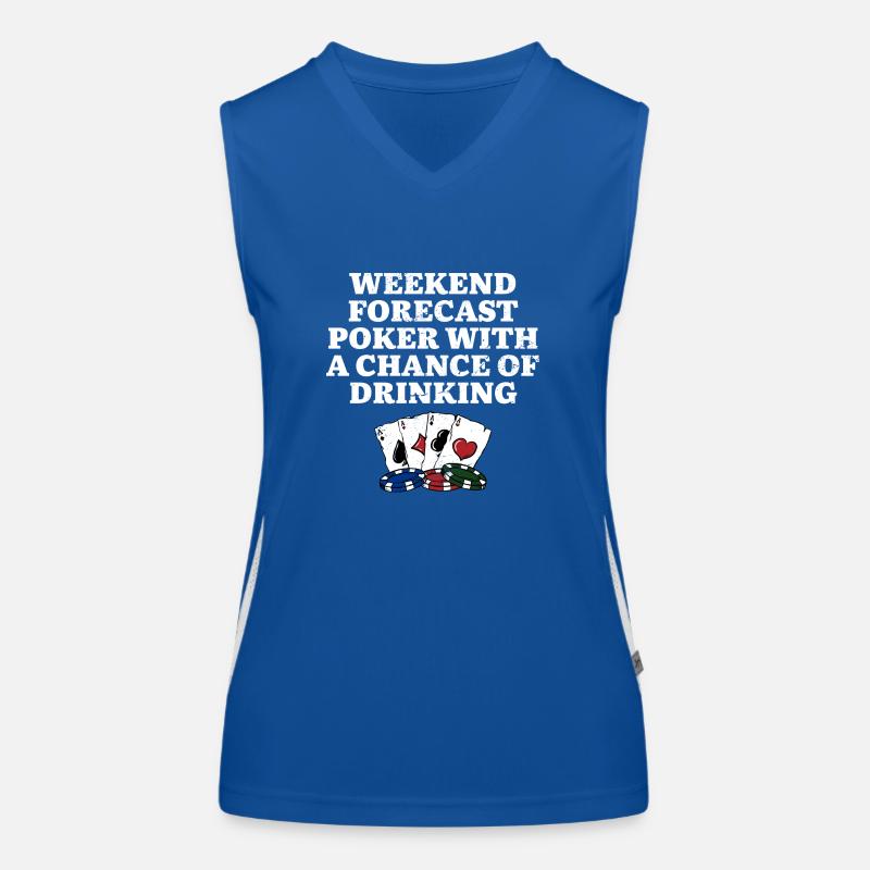 Weekend Forecast Poker Drinking Beer Lover Poker Funktionelles Kontrast-Tank Top für Frauen