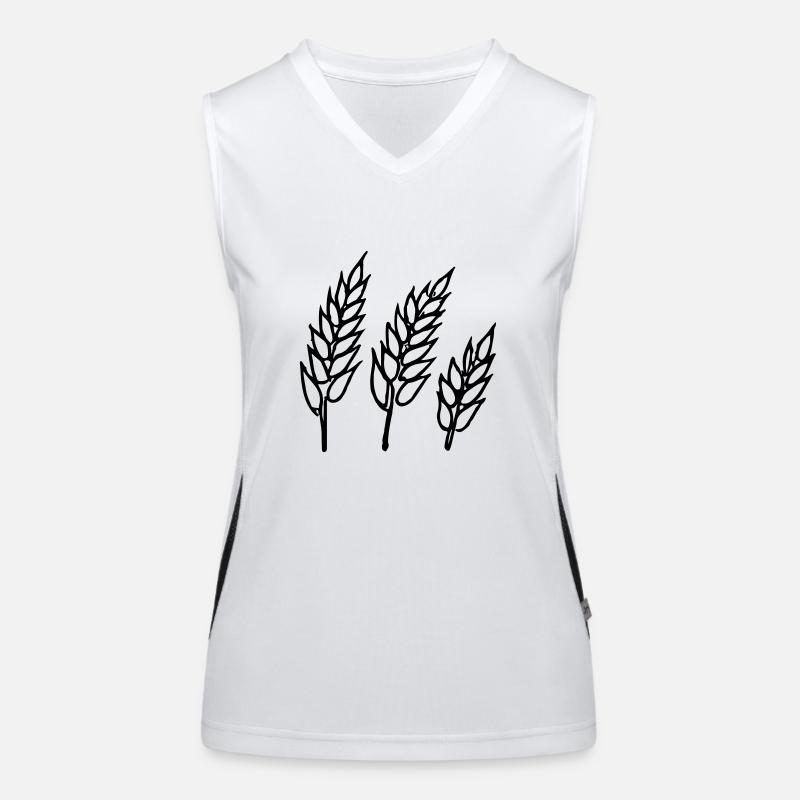 Weizen Illustration Brotbäcker Geschenkidee Funktionelles Kontrast-Tank Top für Frauen