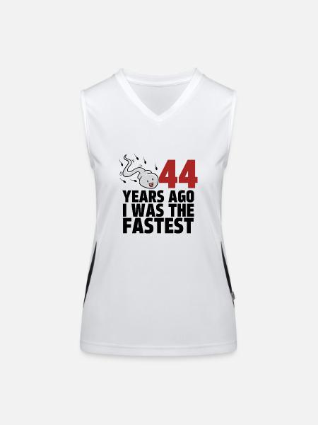 44 Years Ago I Was The Fastest - Women's Functional Contrast Tank Top - white/black - Front