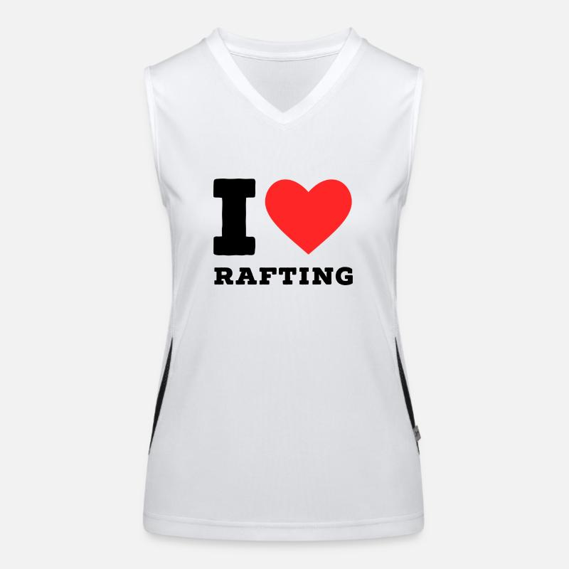 Ich liebe Rafting Funktionelles Kontrast-Tank Top für Frauen