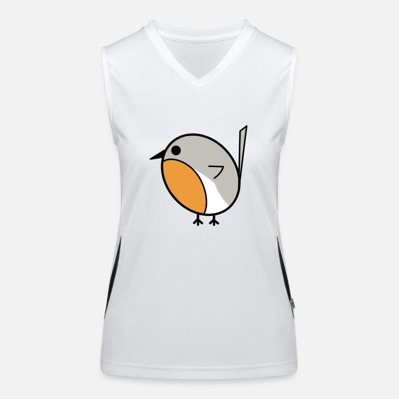 Süßer kleiner Rotkehlchenvogel Funktionelles Kontrast-Tank Top für Frauen