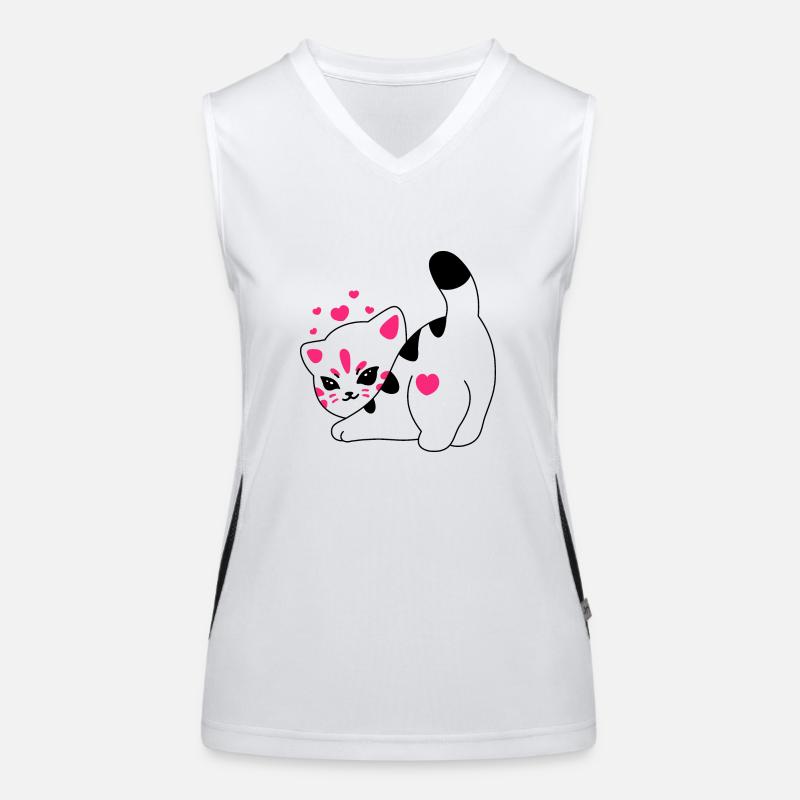 Verspielte Katze Funktionelles Kontrast-Tank Top für Frauen