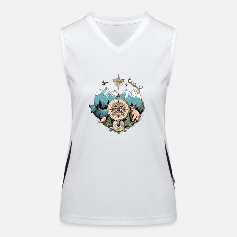 Nature and animal compass Women's Functional Contrast Tank Top