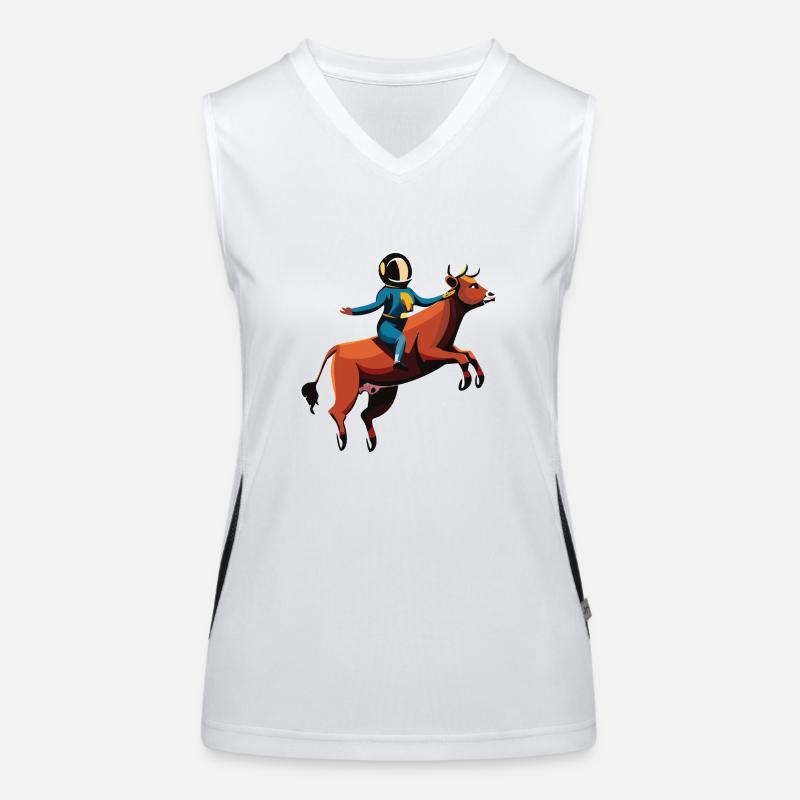 Austronaut riding - Women's Functional Contrast Tank Top - white/black