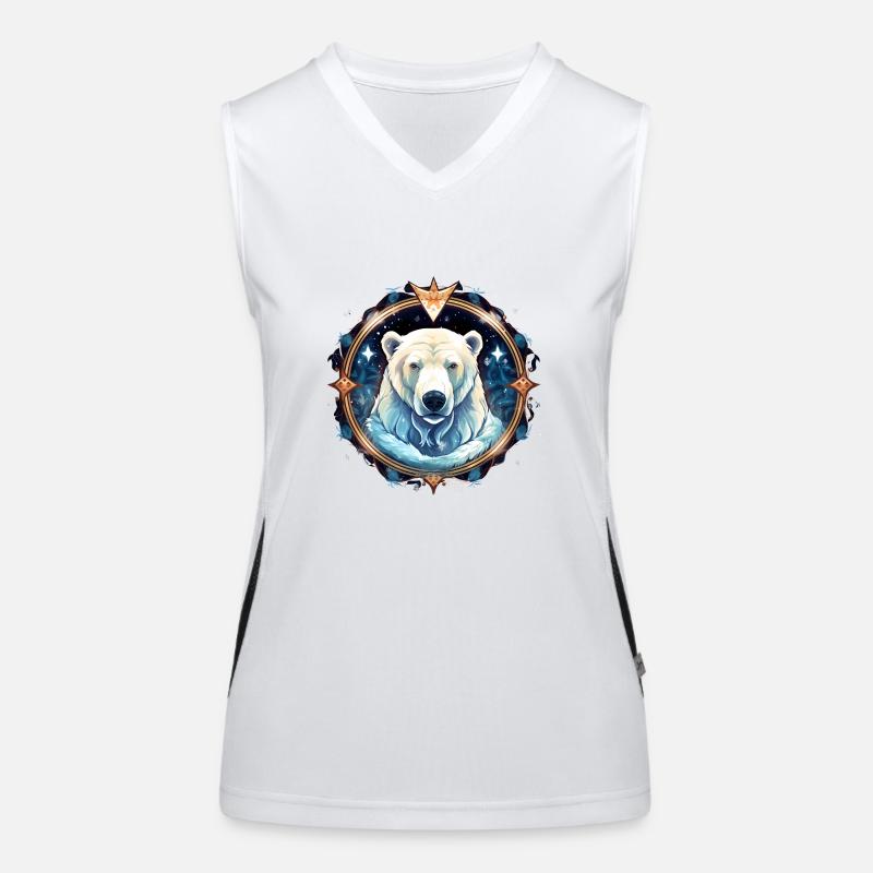 Eisbär mit verschneiten Elementen, Liebesbären Funktionelles Kontrast-Tank Top für Frauen