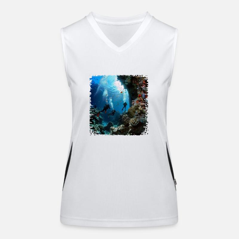 Mit Tauchen die Unterwasserwelt erkunden Funktionelles Kontrast-Tank Top für Frauen