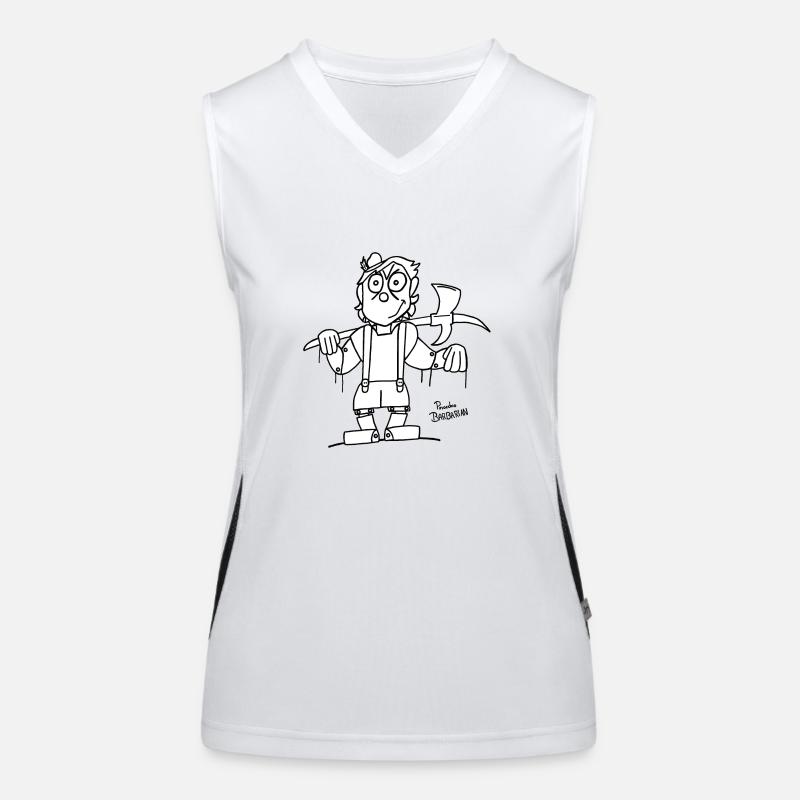 Puppet as Barbarian (white) Women's Functional Contrast Tank Top