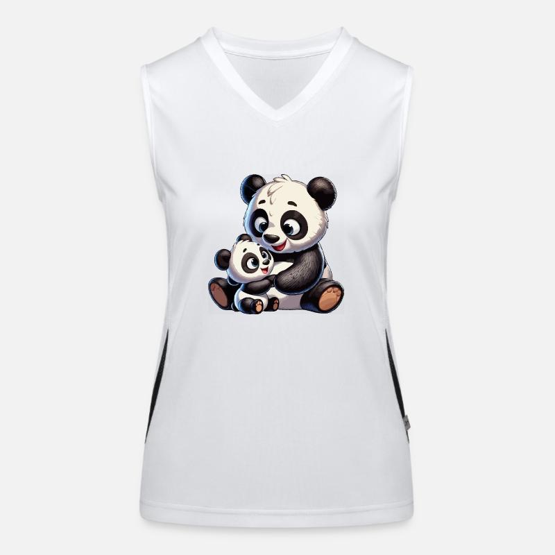 Panda-Mutter mit Kind Funktionelles Kontrast-Tank Top für Frauen
