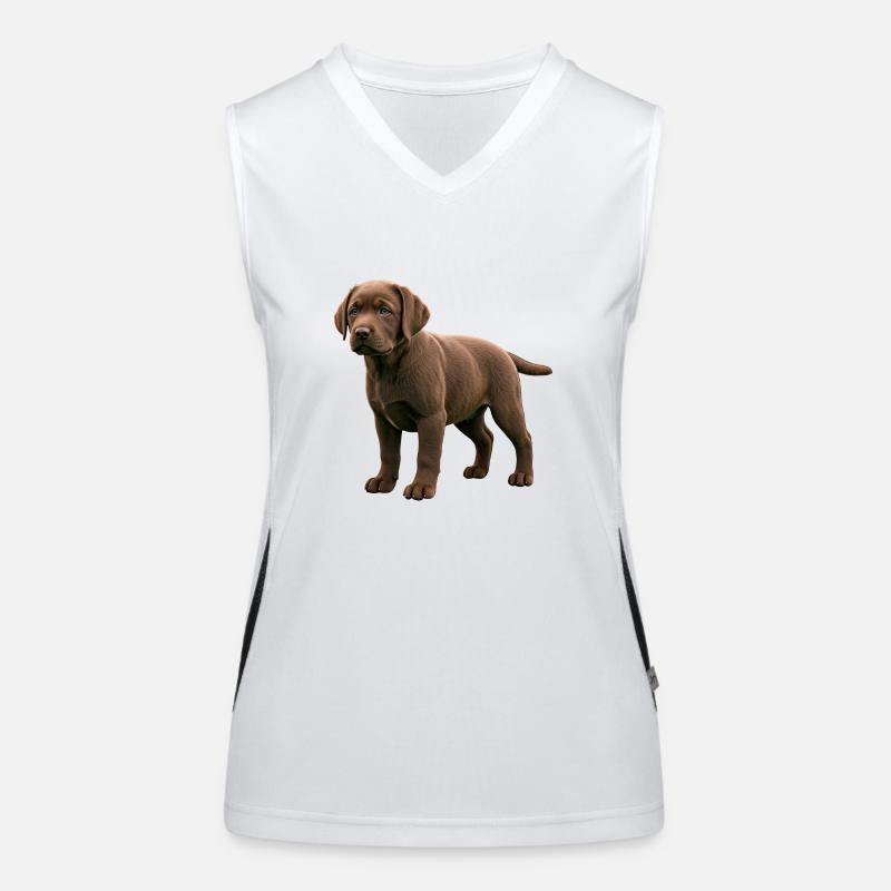 Labrador puppy real Women's Functional Contrast Tank Top