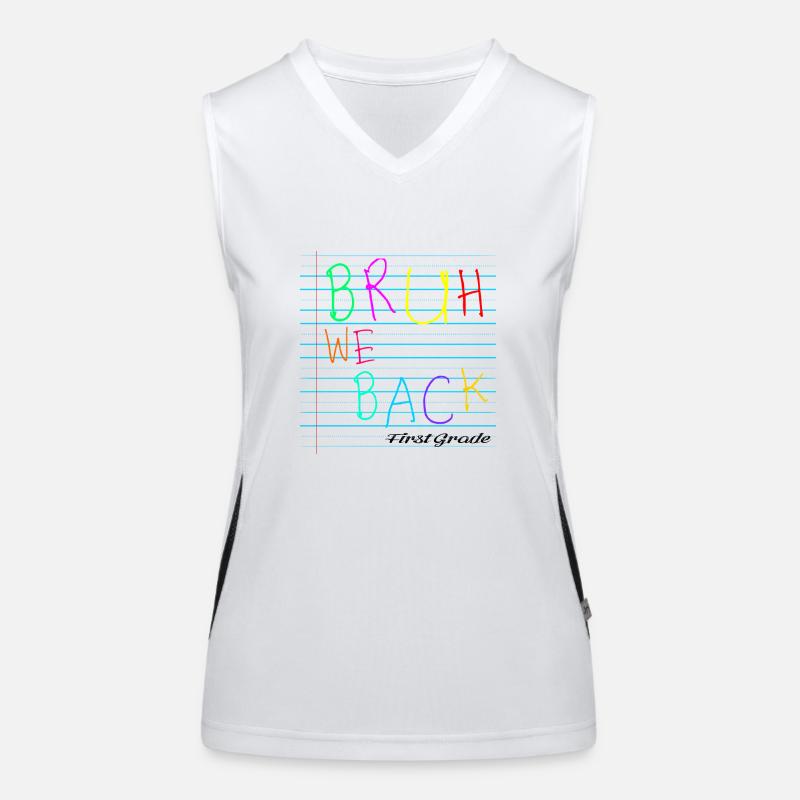 Bruh We Back Enseignants Funktionelles Kontrast-Tank Top für Frauen
