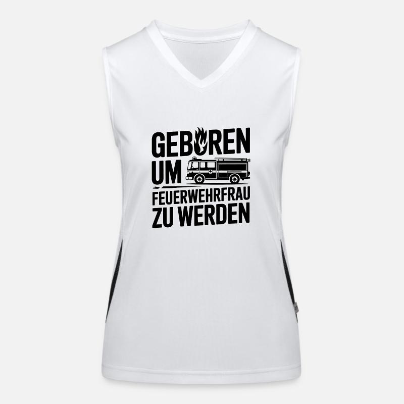 Geboren um Feuerwehrmann zu werden Funktionelles Kontrast-Tank Top für Frauen