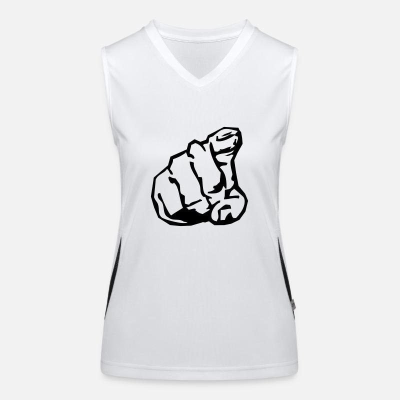 pointing_finger Funktionelles Kontrast-Tank Top für Frauen