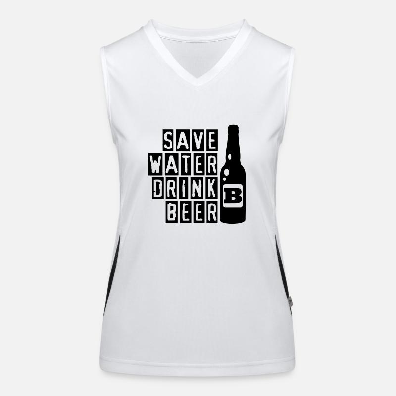 Save Water Drink Beer Women's Functional Contrast Tank Top