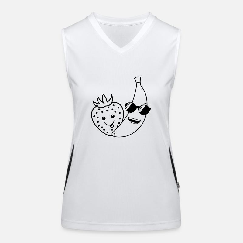 Erdbeere Banane Funktionelles Kontrast-Tank Top für Frauen