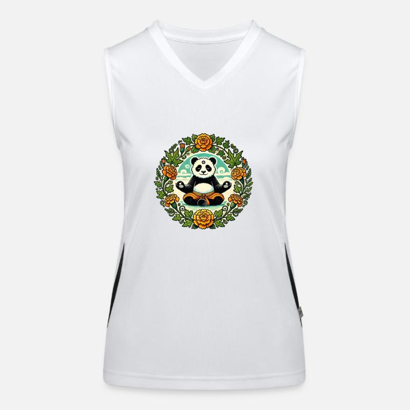 Zen Panda Bear Women's Functional Contrast Tank Top