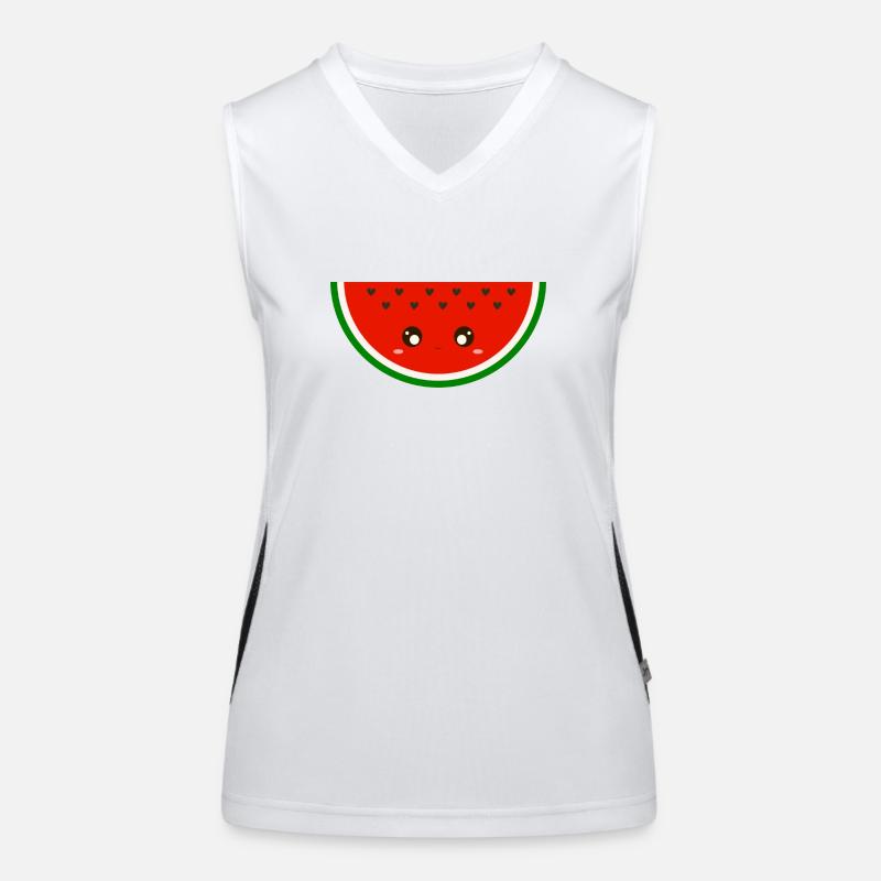 kawaii watermelon Women's Functional Contrast Tank Top