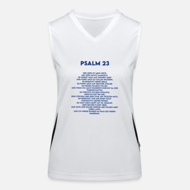 Psalm 23 - Bibel - Jesus Christus - Bibelverse Funktionelles Kontrast-Tank Top für Frauen