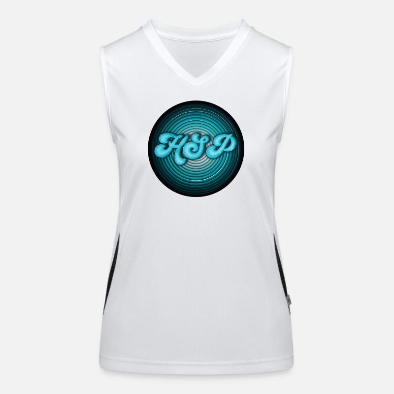 HSP - highly sensitive person circles turquoise Women's Functional Contrast Tank Top
