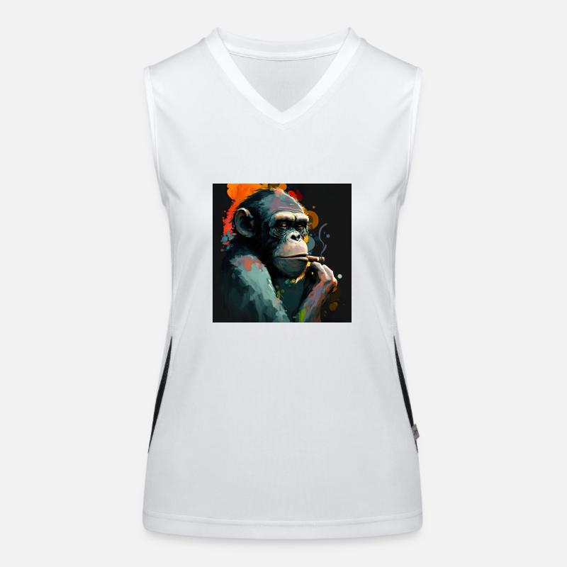 Premium Design-Affe Funktionelles Kontrast-Tank Top für Frauen