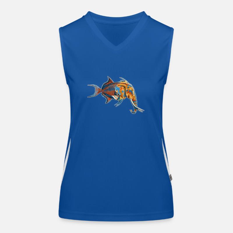 Fantastic creature: half elephant, half fish Women's Functional Contrast Tank Top
