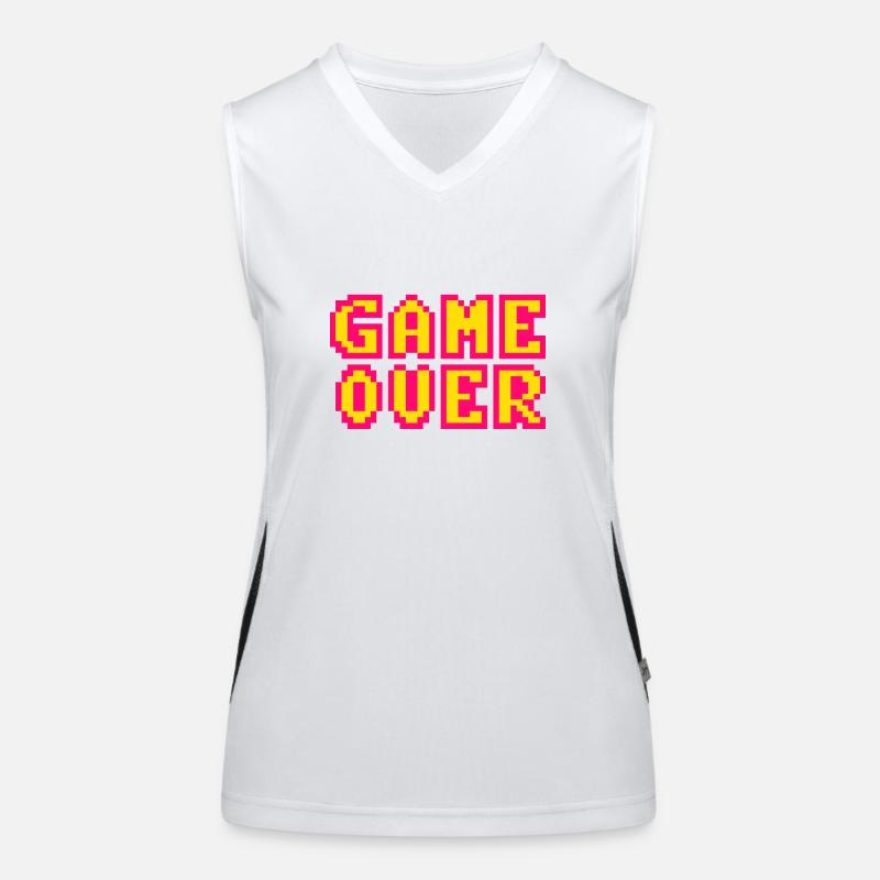 Game Over retrogaming vintage pixels Débardeur respirant contrasté Femme