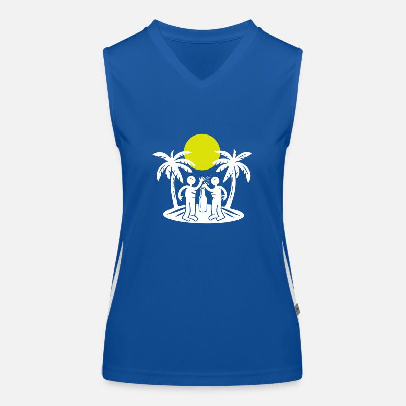 Island Beach Party Drinking Women's Functional Contrast Tank Top