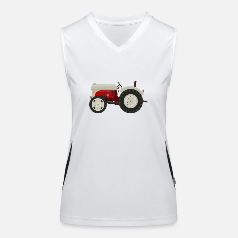 Retro Oldtimer-Traktor beige Funktionelles Kontrast-Tank Top für Frauen