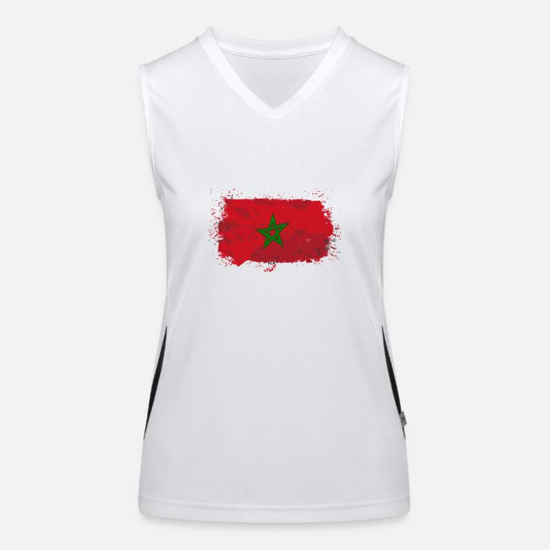 Morocco Flag Funktionelles Kontrast-Tank Top für Frauen