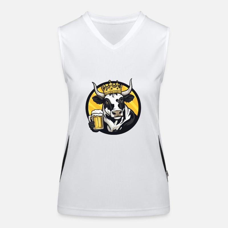 Kuh Bier Comic Funktionelles Kontrast-Tank Top für Frauen