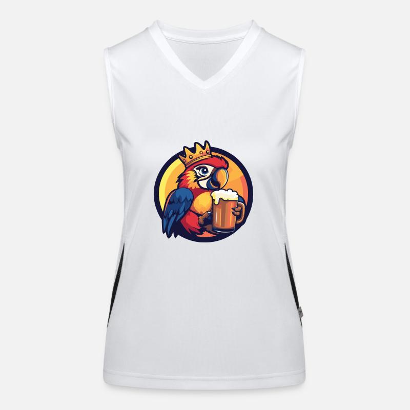 Papagai Bier Comic Funktionelles Kontrast-Tank Top für Frauen