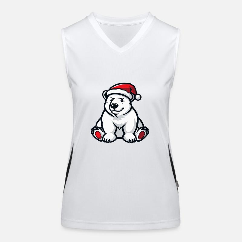 Polar Bear Christmas Women's Functional Contrast Tank Top