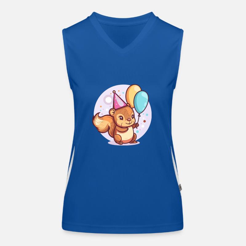 Squirrel Birthday Comic Women's Functional Contrast Tank Top