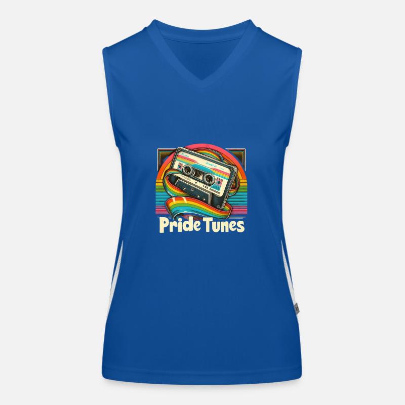 Pride Tunes Retro Cassette Design Funktionelles Kontrast-Tank Top für Frauen