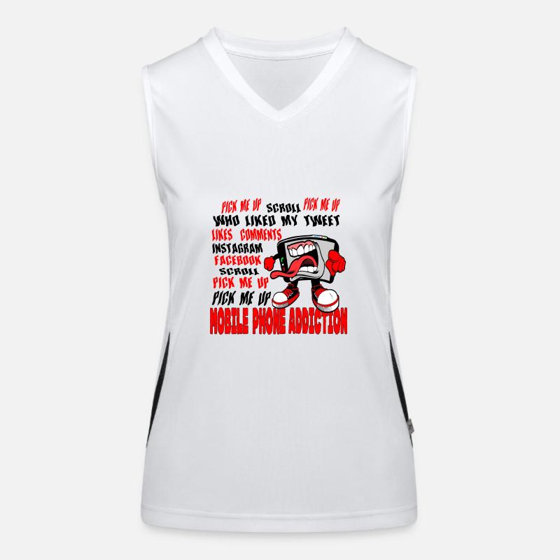 mobile phone fun Women's Functional Contrast Tank Top