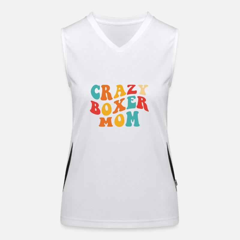 Crazy Boxer Mom - Cadeau pour maman Débardeur respirant contrasté Femme