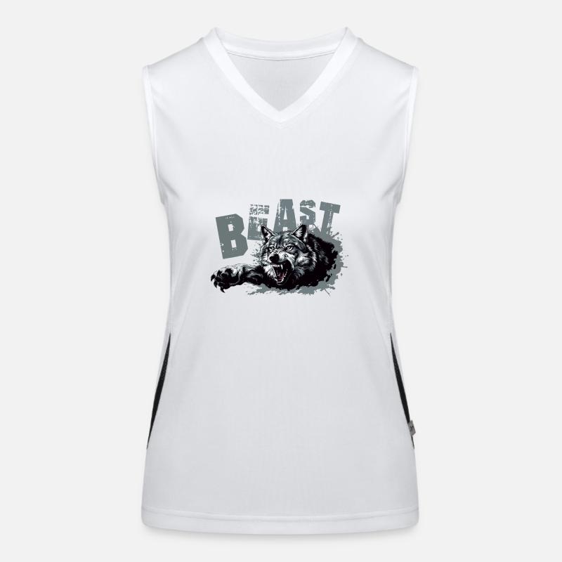 Beast Wolf Funktionelles Kontrast-Tank Top für Frauen