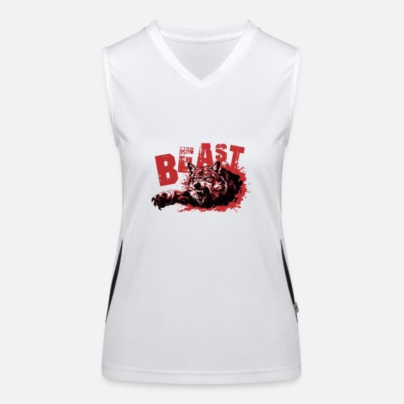 Beast Wolf Funktionelles Kontrast-Tank Top für Frauen