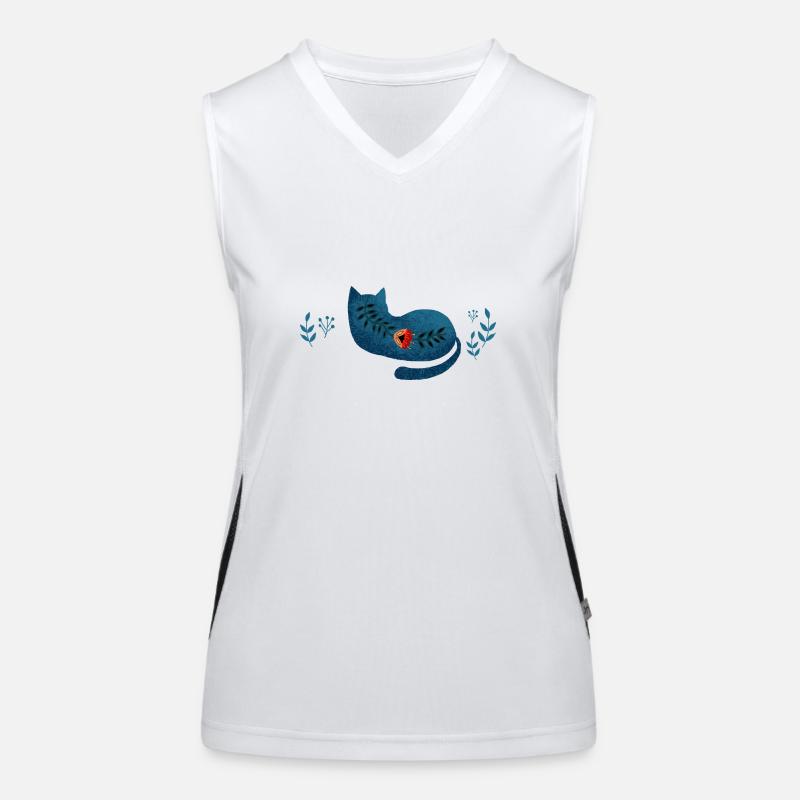 Blaue Katze, Blaue Katze Funktionelles Kontrast-Tank Top für Frauen